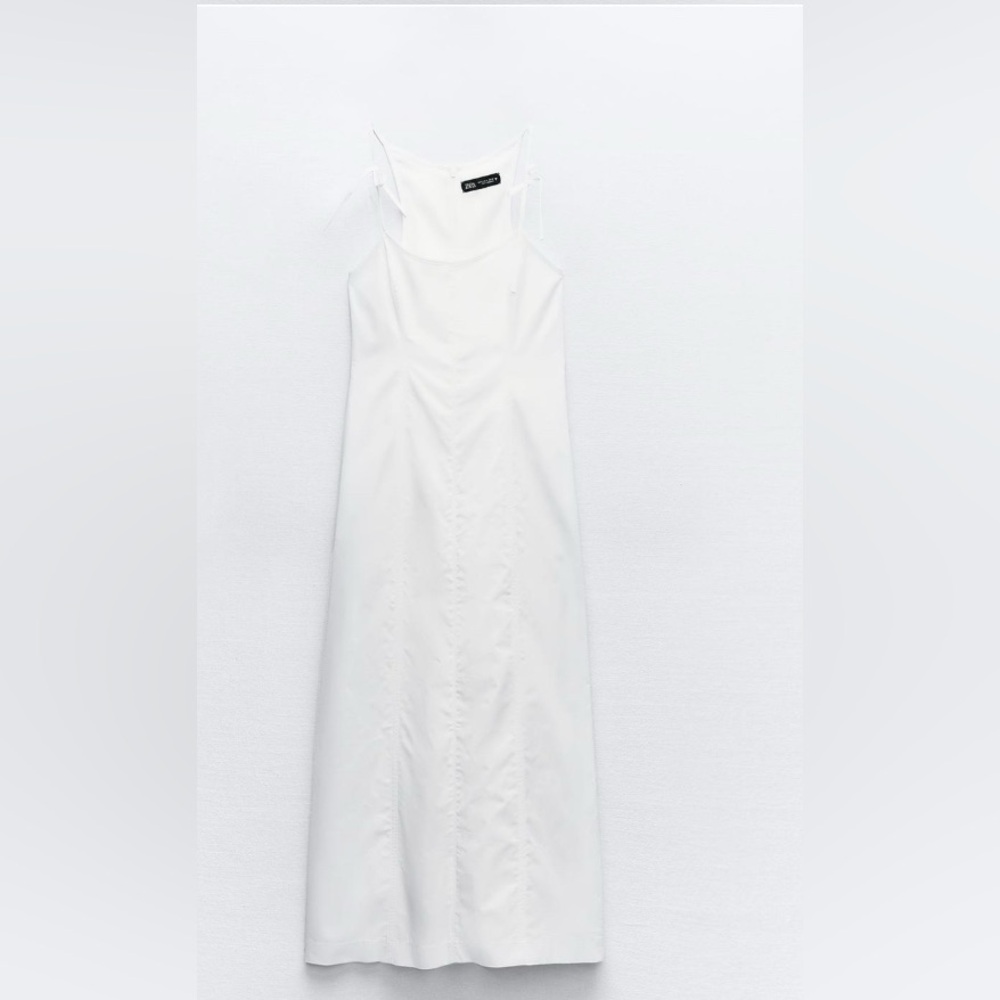 Bow midi dress WHITE - Picture 2 of 4